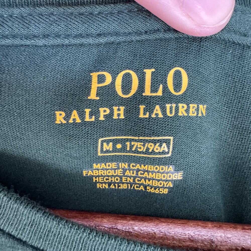Polo Ralph Lauren Men’s M Long Sleeve T-Shirt Green Casual Tee Preppy Classic - Picture 3 of 7